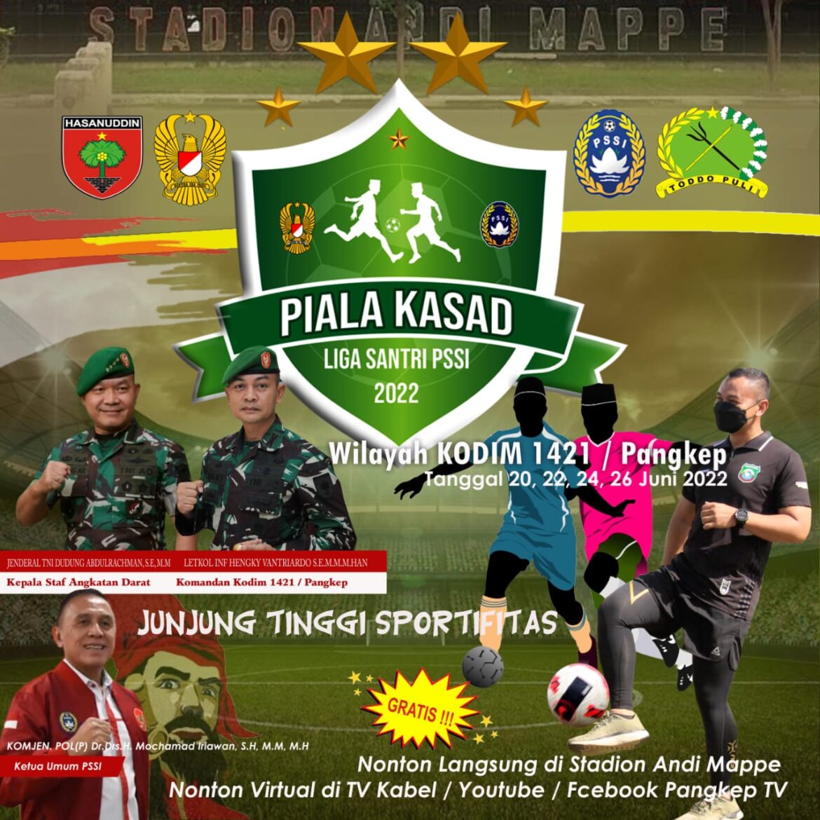 LIGA SANTRI PIALA KASAD 2022 HARI PERTAMA DI KAB. PANGKEP BERLANGSUNG SERU DAN DIPADATI PENONTON