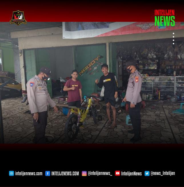 Personil Polsek Ma’rang Polres Pangkep Lakukan Patroli Rutin Dengan Sasaran Bengkel Motor, Salah Satunya Bengkel Aidil Jaya Motor Kec. Ma’rang