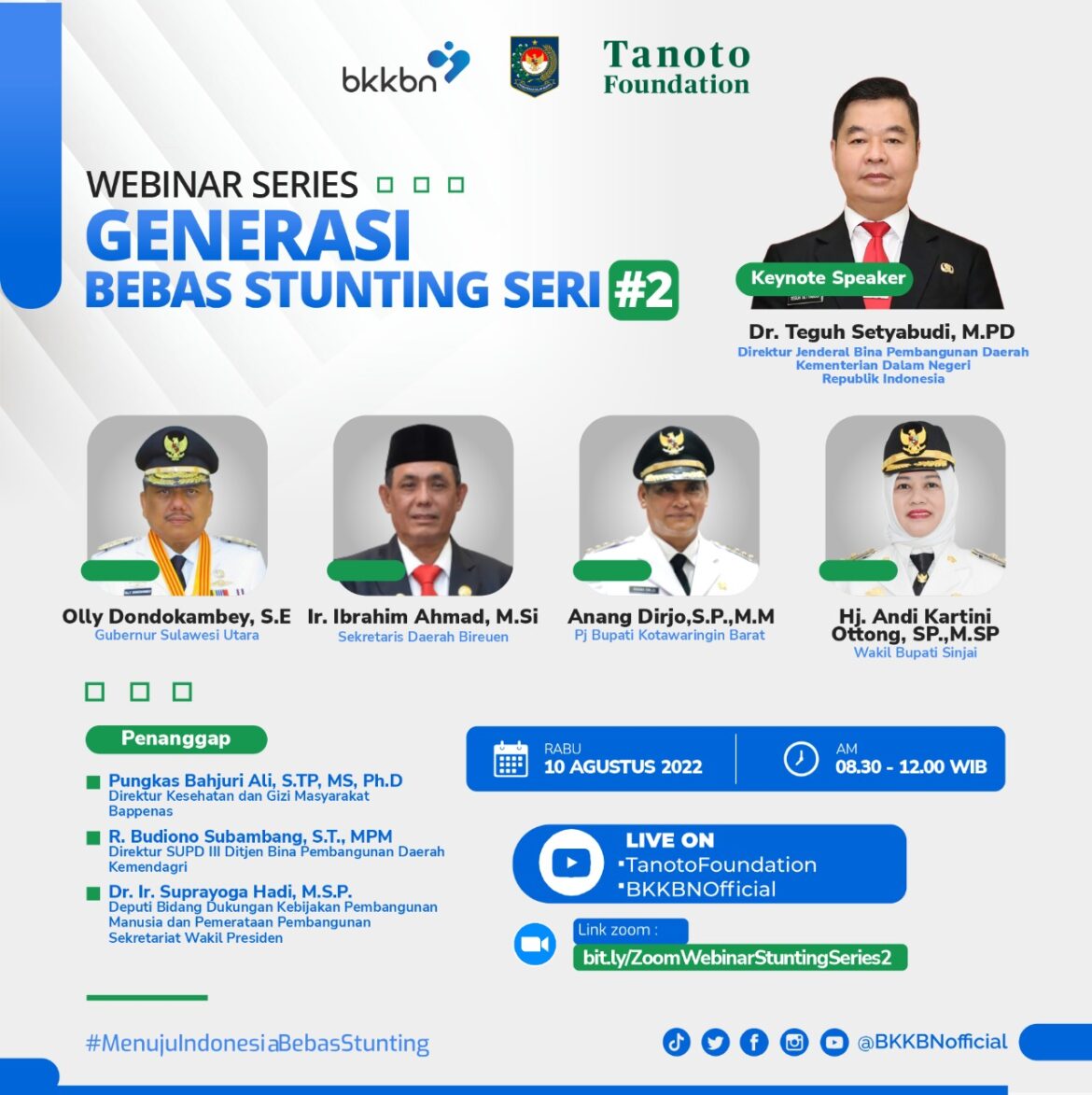 Wabup Sinjai akan jadi Pembicara Nasional Pada Webinar Generasi Bebas Stunting