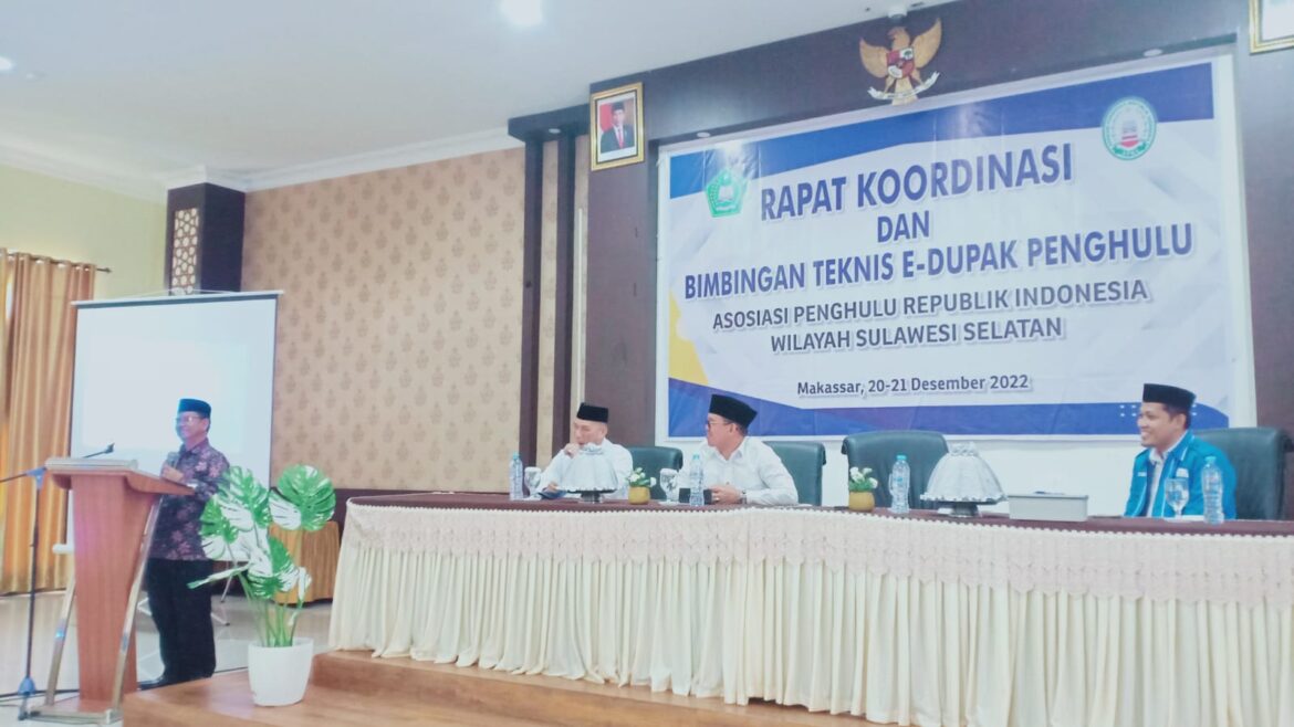 Konsolidasi dan Peningkatan Kemampuan Teknis Penghulu, APRI Sul-Sel Gelar Rapat Koordinasi dan Bimtek E Dupak.