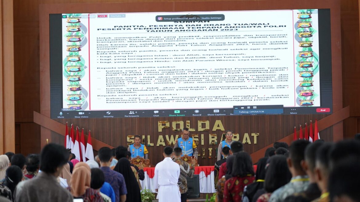 Wujudkan Seleksi Polri yang Bersih, Polda Sulbar Gelar Penandatangan Pakta Integritas Penerimaan Anggota Polri T.A 2023