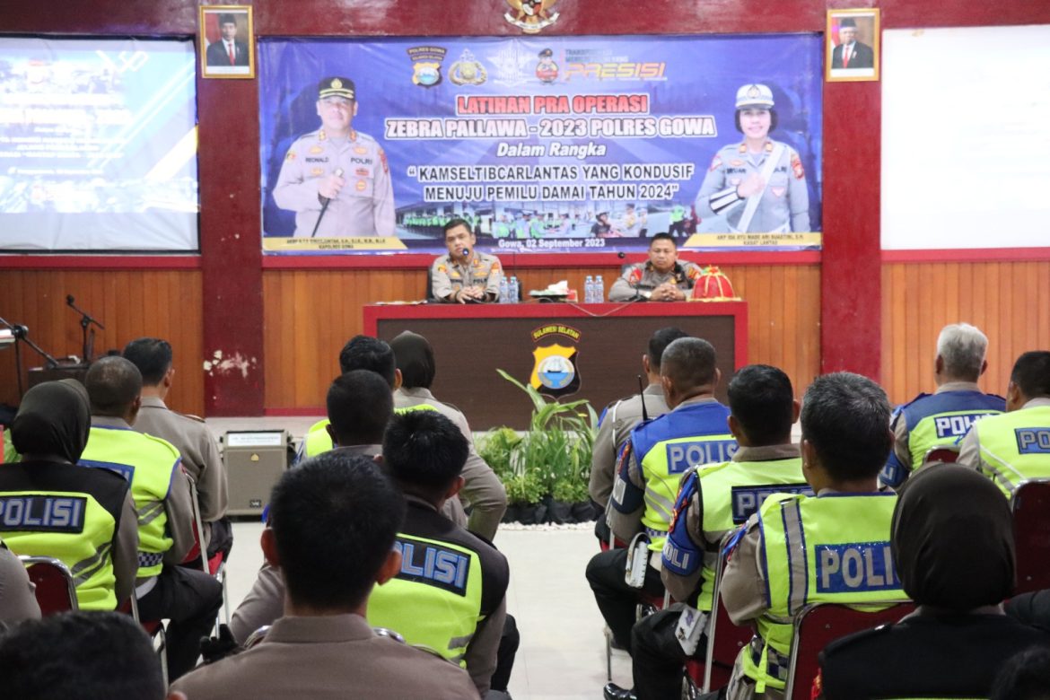 Kapolres Gowa Pimpin Latihan Pra Operasi Zebra Pallawa 2023