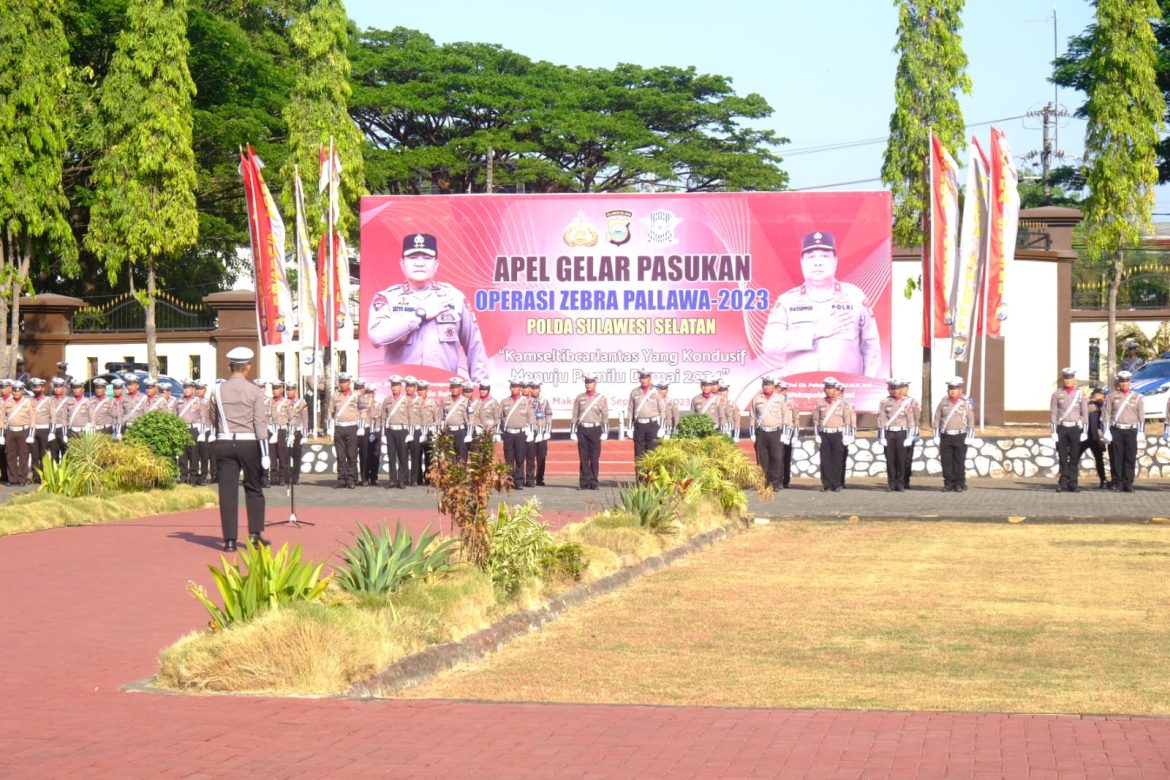 Kapolda Sulsel Pimpin Apel Gelar Pasukan Operasi Zebra Pallawa 2023