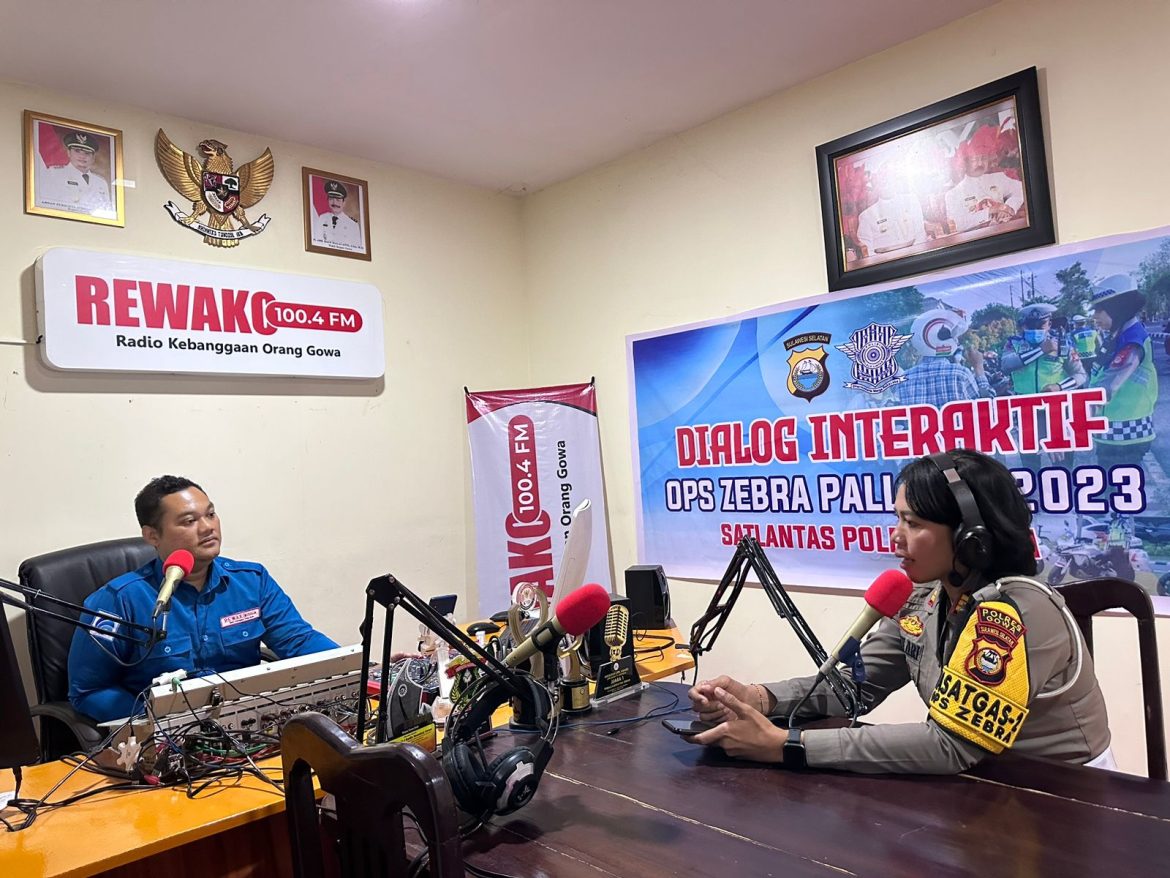 OPS Zebra Pallawa 2023, Kasatlantas Polres Gowa Berikan Himbauan Lewat Radio