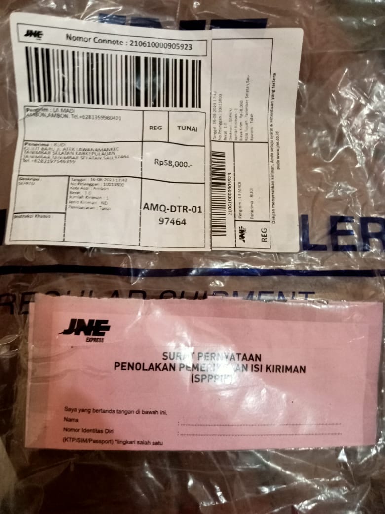 Polda Maluku Diminta Selidiki Nomor HP Pengirim Paket JNE Expres Ambon “Jenis Sabu-Sabu” Diduga Berpangkat AKP