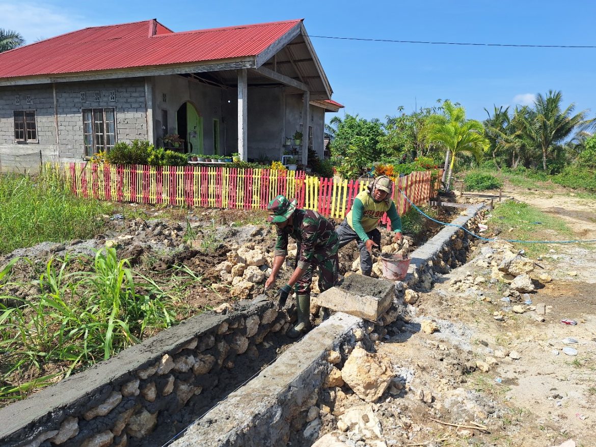 Program Fisik TMMD Kodim 1427/Pasangkayu Drainase Masuk 35 Persen