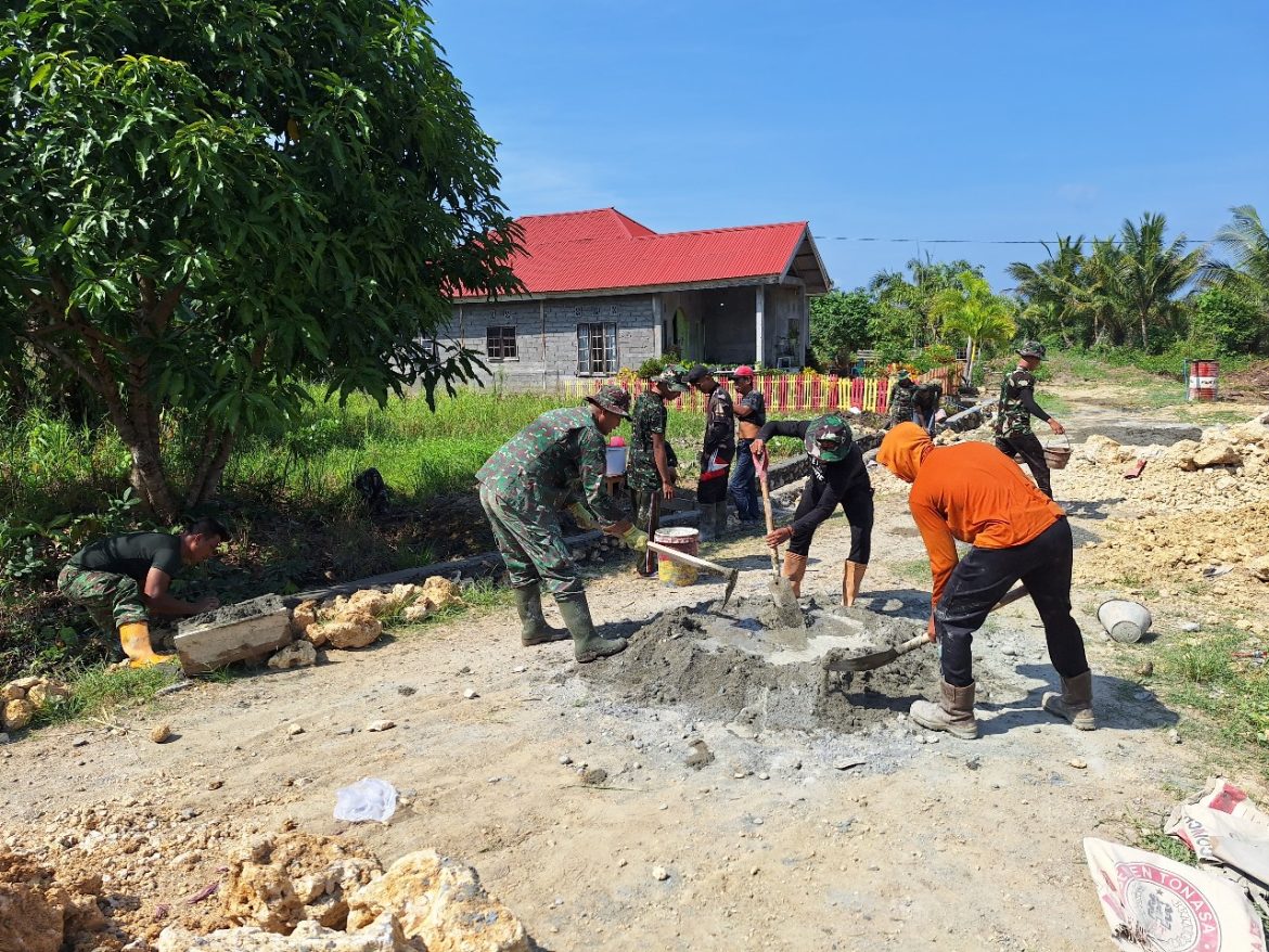 Pembangunan Drinase sudah memasuki dengan tahap penyusunan batu pondasi