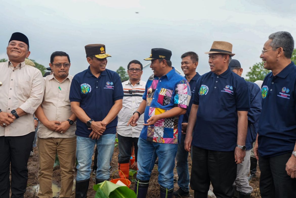 Penjabat Gubernur Sulsel dan Pejabat Tinggi Lainnya Tanam Pisang Cavendish untuk Dukung Ketahanan Pangan di Lahan Pusdiklat Unismuh Makassar