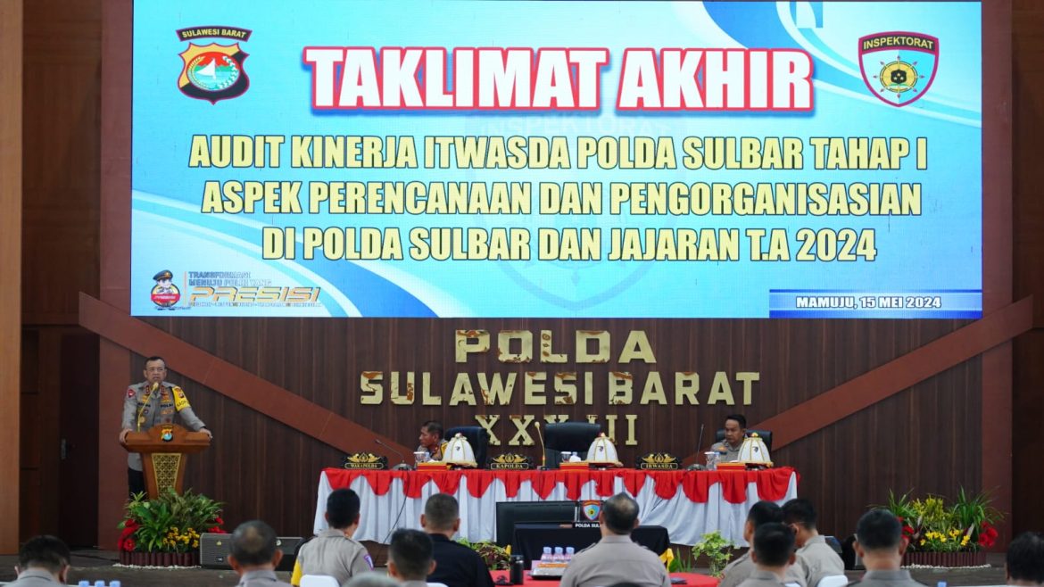 Tutup Kegiatan Audit Kinerja Tahap I, ini Harapan Kapolda Sulbar 