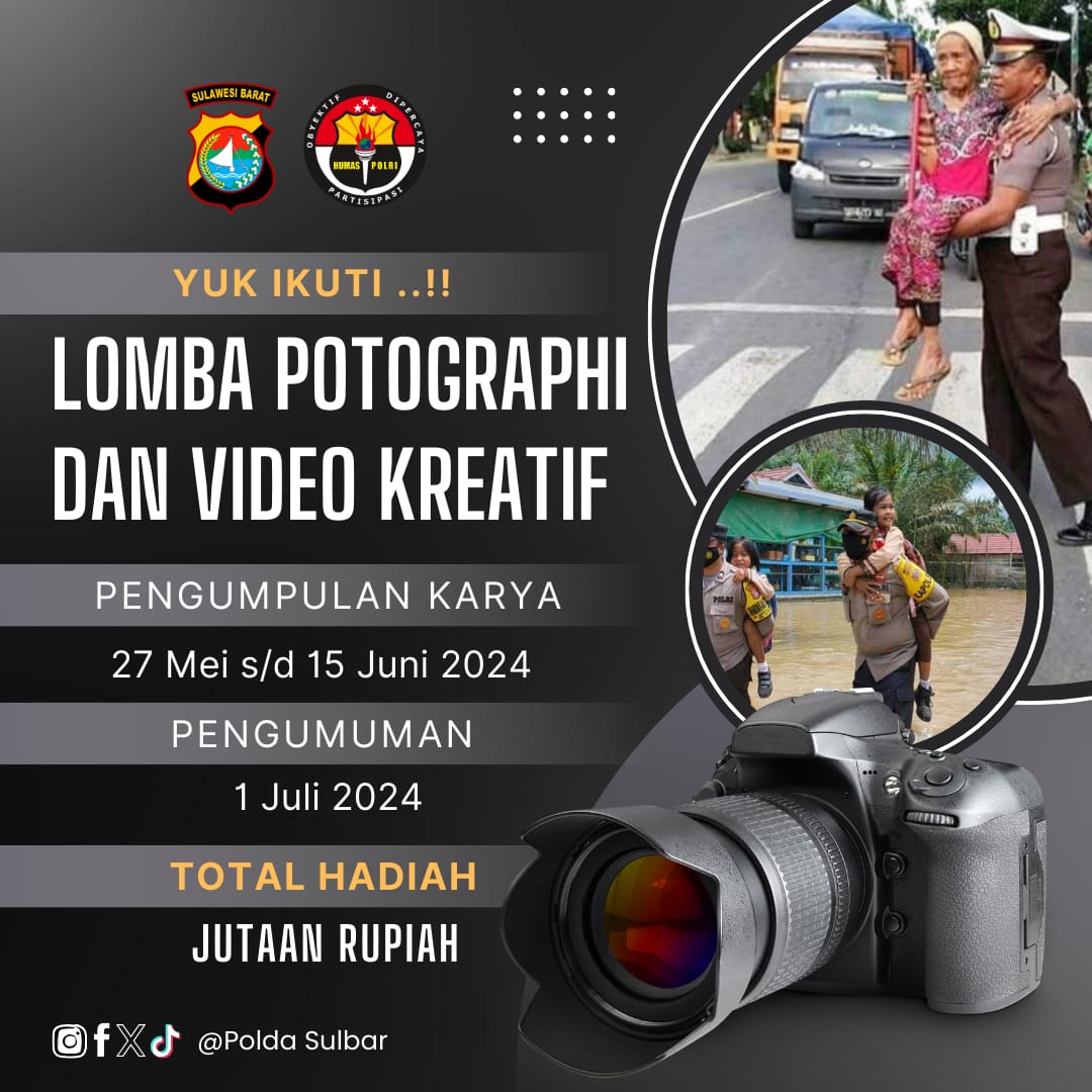 Terbaru Pendaftaran Lomba Foto dan Video Polda Sulbar, Jangan Lupa Daftar ya!