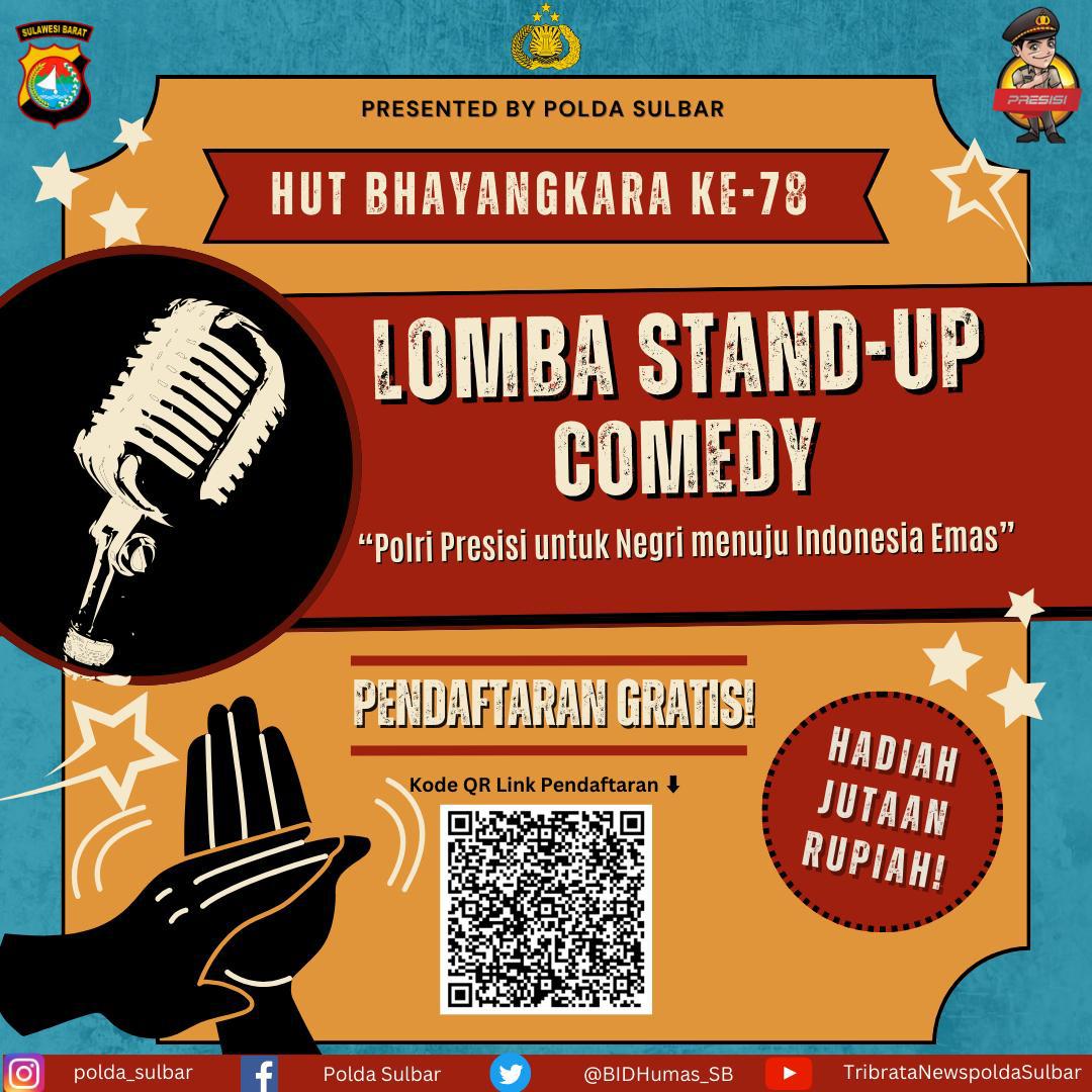 Ayo Buruan Daftarkan diri, Polda Sulbar Gelar Stand-up Comedy. Hadiah Jutaan Tupiah!