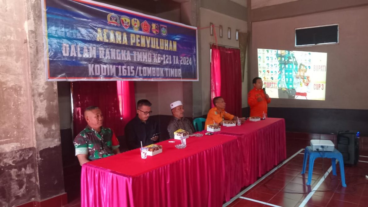 Kegiatan Non-Fisik TMMD ke-121 Kodim 1615/Lotim Penyuluhan Penanggulangan Bencana Alam oleh BPBD Lombok Timur