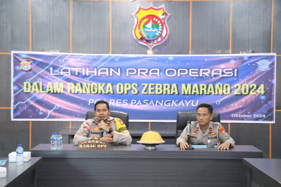 Jelang Operasi Zebra Marano 2024, Polres Pasangkayu Gelar Lat Pra Ops