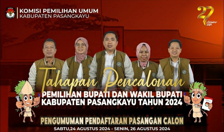 Pendaftaran Cabup Dan Cawabup Pilkada Pasangkayu 2024 Resmi Diumumkan Oleh KPU Pasangkayu