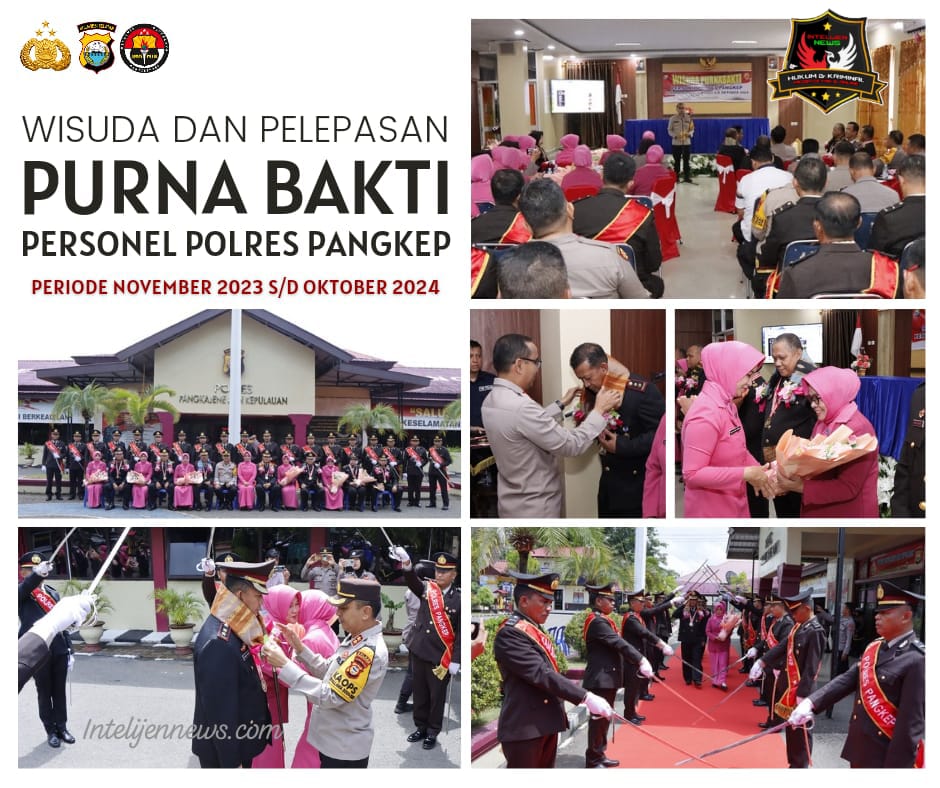 Wisuda dan Pelepasan Purna Bakti Personel Polres Pangkep Periode November 2023 s/d Oktober 2024