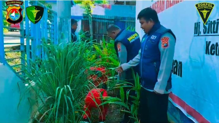 Program Dokpol Mitra Sekolah Biddokes Polda Sulbar : Jaga Kebugaran Tubuh Dan Mengenal Tanaman Herbal