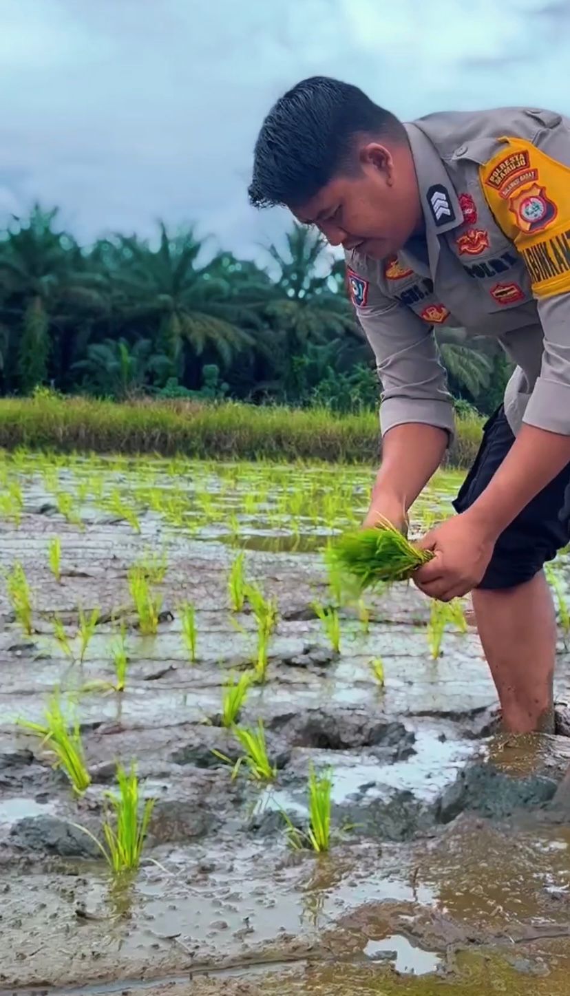 Brigpol Agus AW: Bersama Warga, Wujudkan Ketahanan Pangan Lewat Gerakan Tanam Padi